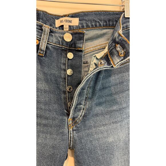 RE/DONE 90s High Rise Ankle Crop Jeans – Size 27 – Dark Stone Wash - Picture 6 of 14
